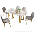Stainless steel Luxury Dining Table Chair Combination